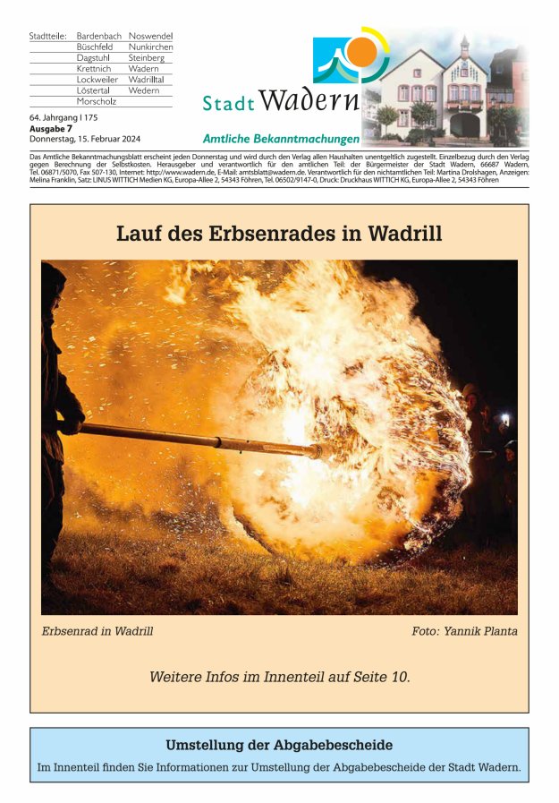 Stadt Wadern Titelblatt 07/2024