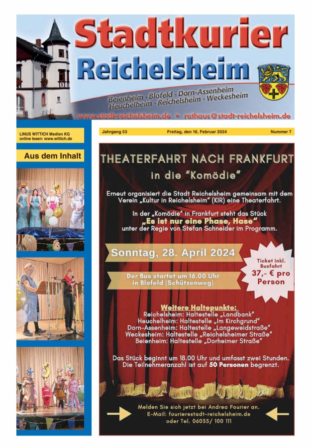 Stadtkurier Reichelsheim Titelblatt 07/2024