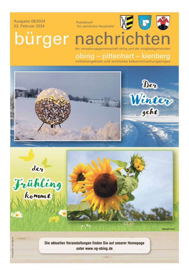 Bürger Nachrichten Obing Pittenhart Kienberg Titelblatt 08/2024