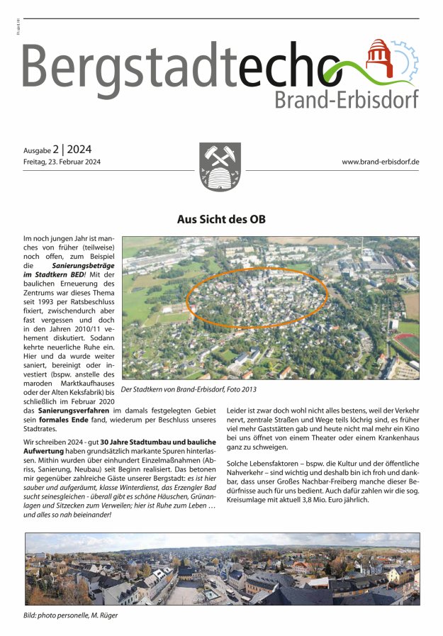 Bergstadtecho Brand-Erbisdorf Titelblatt 02/2024