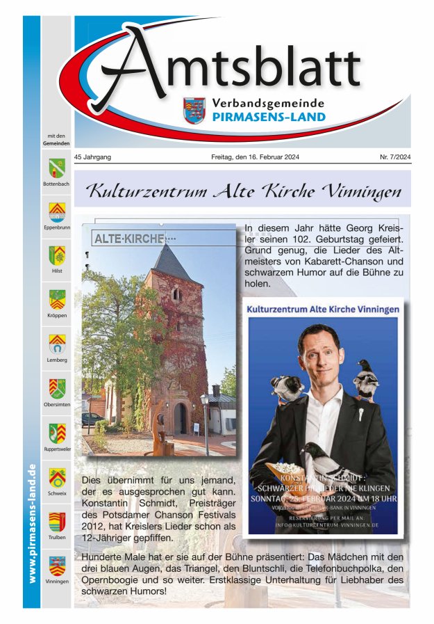 Amtsblatt VG Pirmasens-Land Titelblatt 07/2024