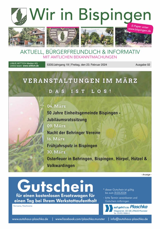Wir in Bispingen Titelblatt 02/2024