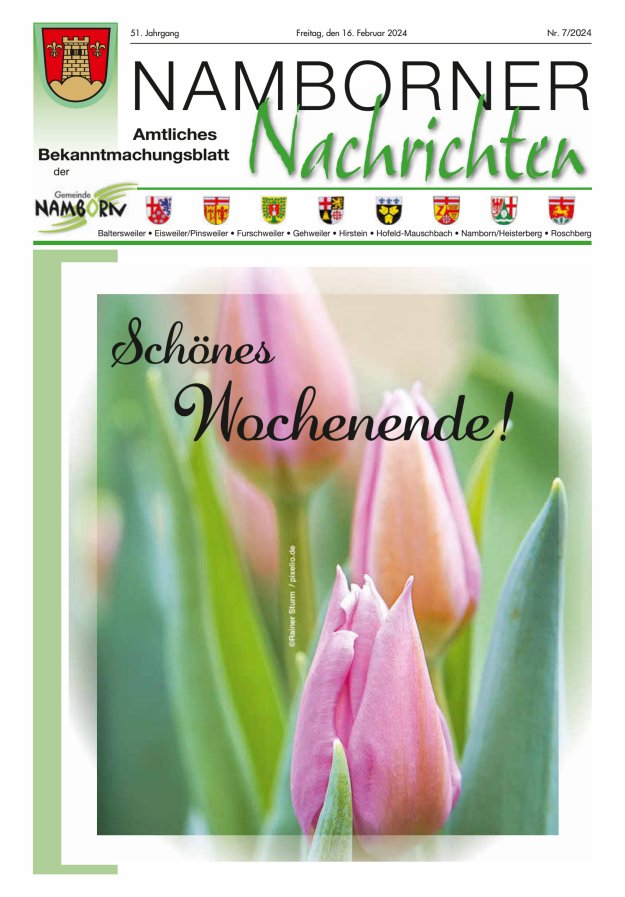 Namborner Nachrichten Titelblatt 07/2024