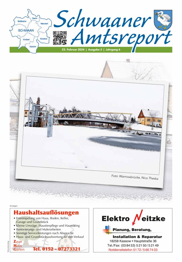 Schwaaner Amtsreport Titelblatt 02/2024