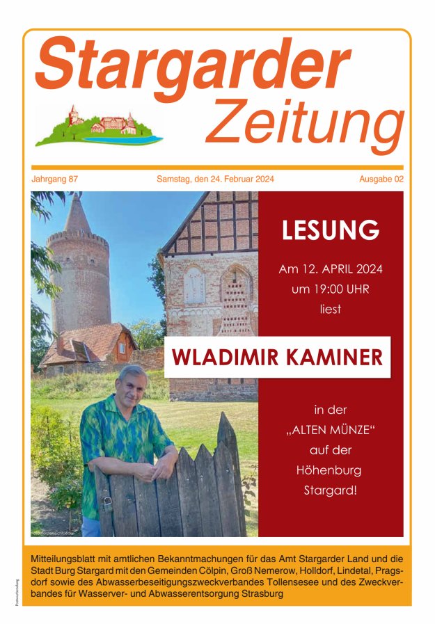 Stargarder Zeitung Titelblatt 02/2024