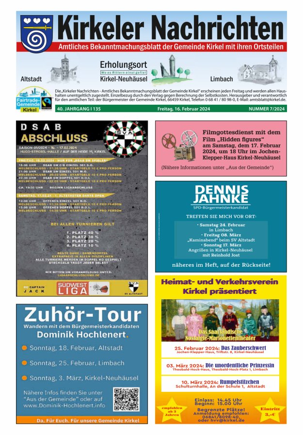 Kirkeler Nachrichten Titelblatt 07/2024