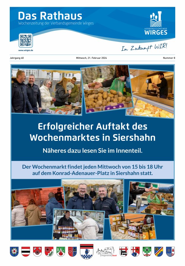 Das Rathaus - Informationen für die Bürger in der VG Wirges Titelblatt 08/2024