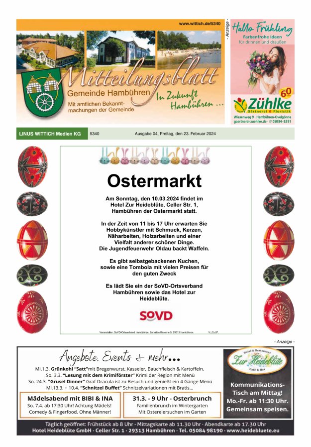 Mitteilungsblatt der Gemeinde Hambühren Titelblatt 04/2024