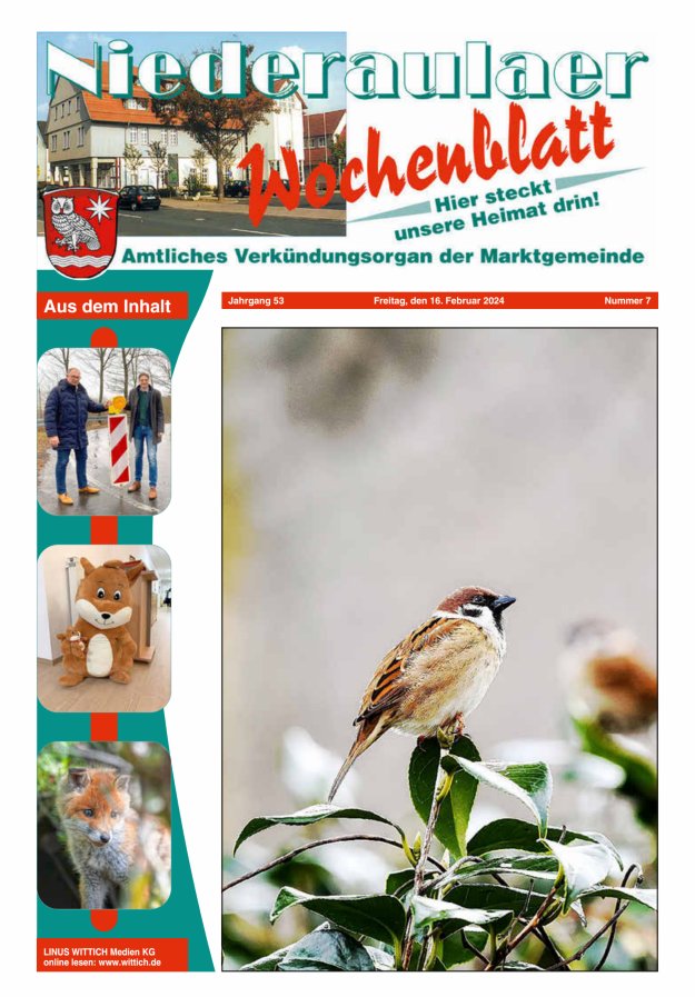 Niederaulaer Wochenblatt Titelblatt 07/2024