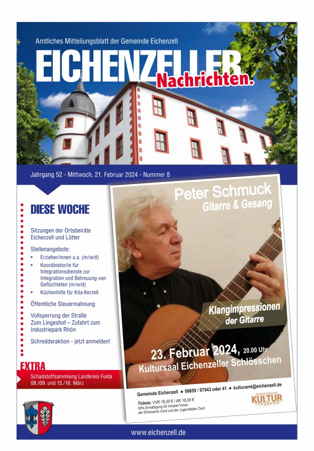 Amtliches Mitteilungsblatt der Gemeinde Eichenzell Titelblatt 08/2024
