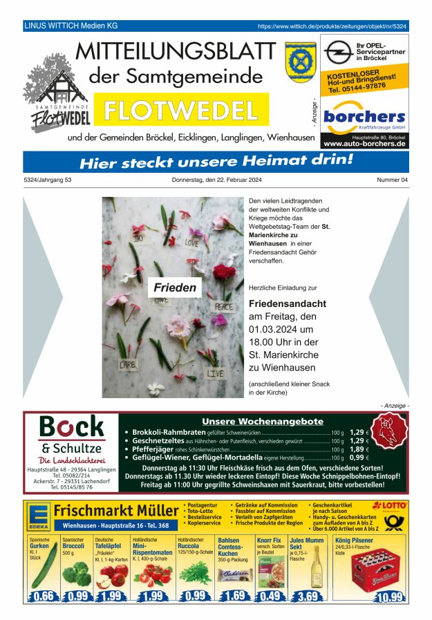 Mitteilungsblatt der Samtgemeinde Flotwedel Titelblatt 04/2024
