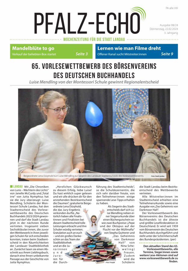 Pfalz-Echo Titelblatt 08/2024