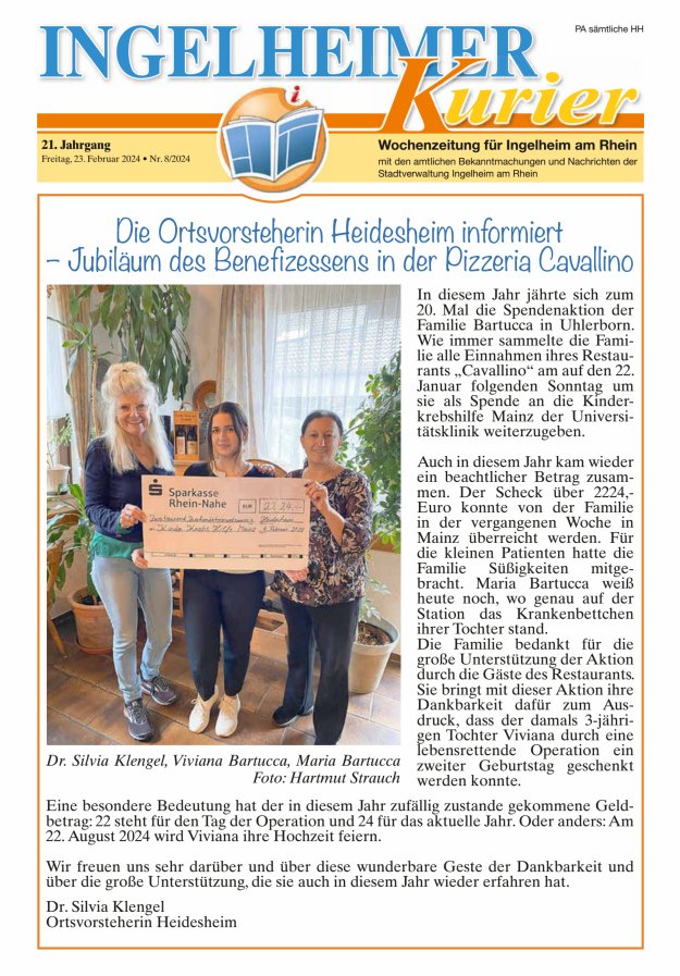 Ingelheimer Kurier Titelblatt 08/2024