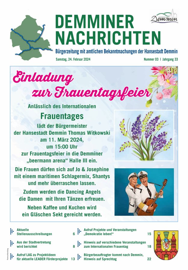 Demminer Nachrichten Titelblatt 03/2024