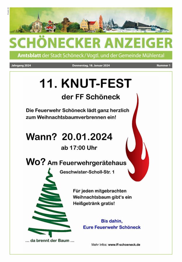 Schönecker Anzeiger Titelblatt 01/2024