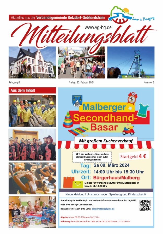 Aktuelles aus der VG Betzdorf-Gebhardshain Ausgabe Gebhardshain Titelblatt 08/2024