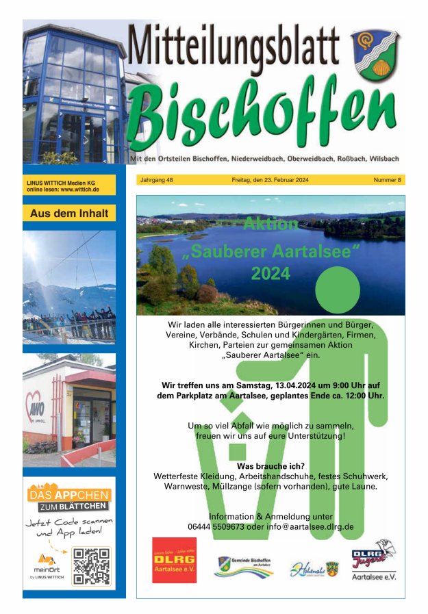 Mitteilungsblatt für die Gemeinde Bischoffen Titelblatt 08/2024