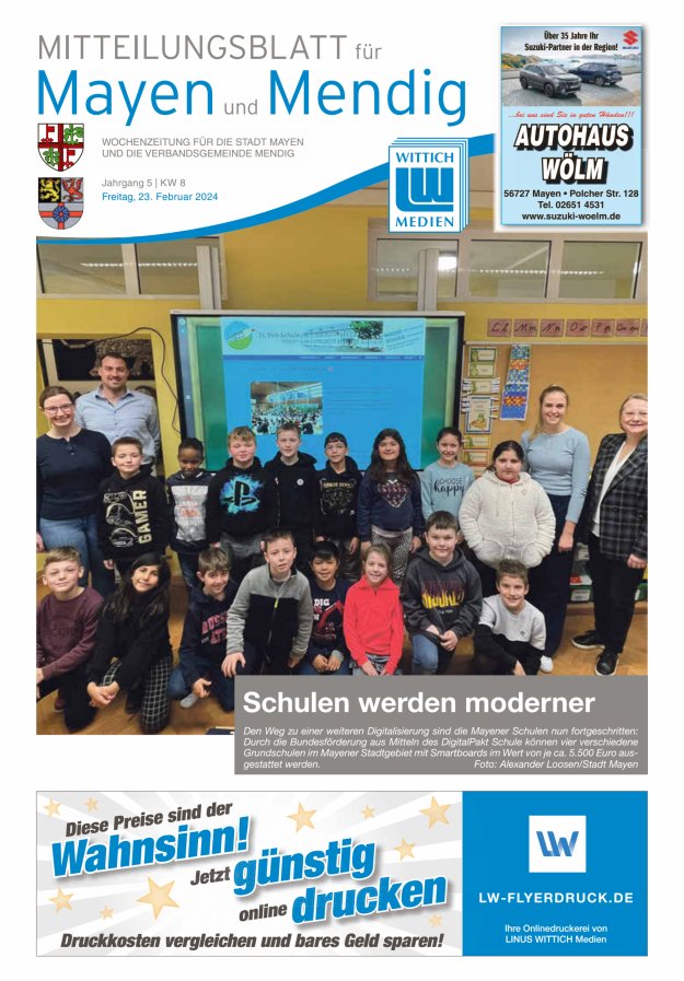Mitteilungsblatt für Mayen und Mendig Titelblatt 08/2024