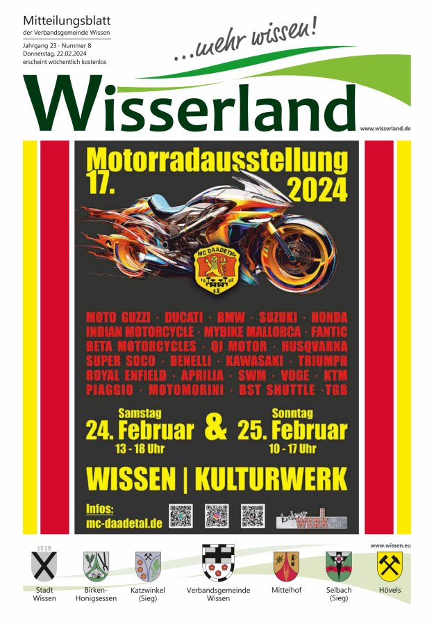 Mitteilungsblatt Wissen - Wisserland...mehr wissen! Titelblatt 08/2024