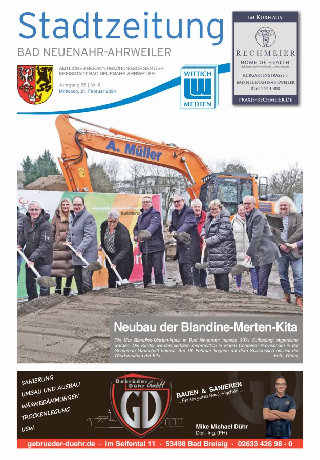 Stadtzeitung Bad Neuenahr-Ahrweiler Titelblatt 08/2024
