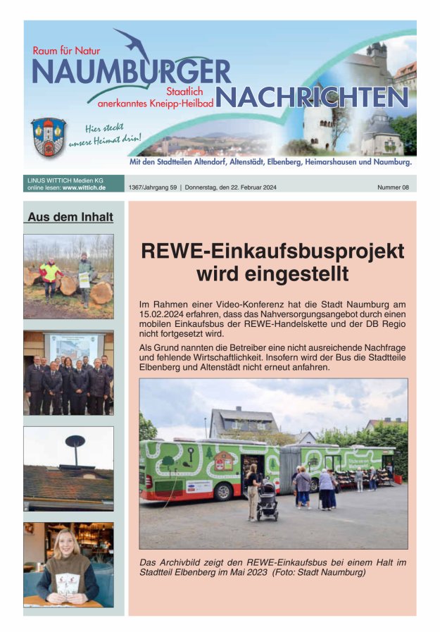 Naumburger Nachrichten Titelblatt 08/2024