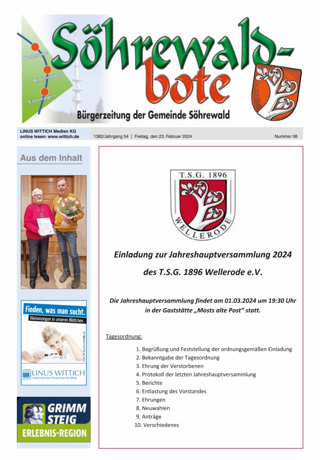 Söhrewaldbote Titelblatt 08/2024