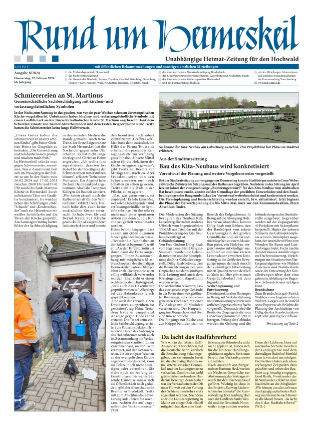 Rund um Hermeskeil Titelblatt 08/2024