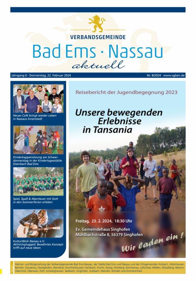 Bad Ems-Nassau aktuell Ausgabe Nassau Titelblatt 08/2024