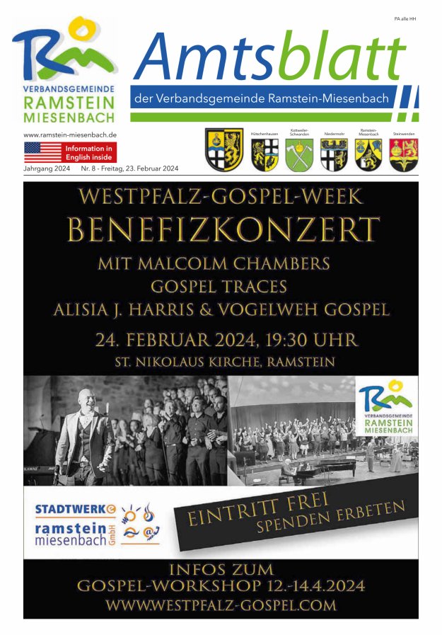 Amtsblatt VG Ramstein-Miesenbach Titelblatt 08/2024