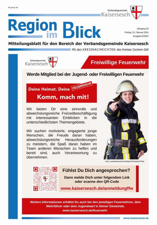 Region im Blick VG Kaisersesch Titelblatt 08/2024