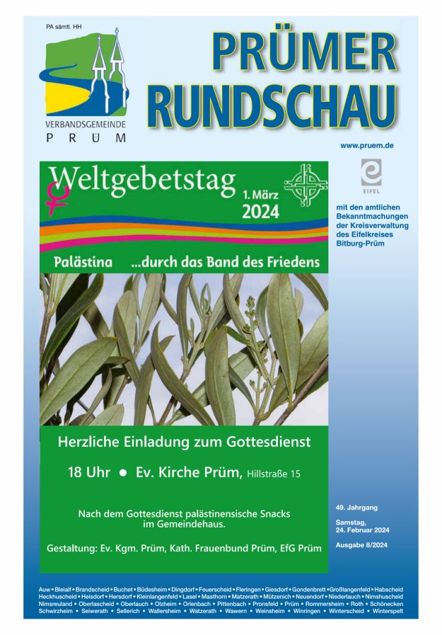 Prümer Rundschau Titelblatt 08/2024