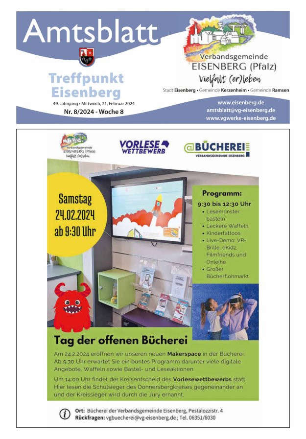 Treffpunkt Eisenberg Titelblatt 08/2024