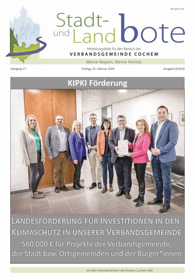 Stadt- und Landbote VG Cochem Titelblatt 08/2024
