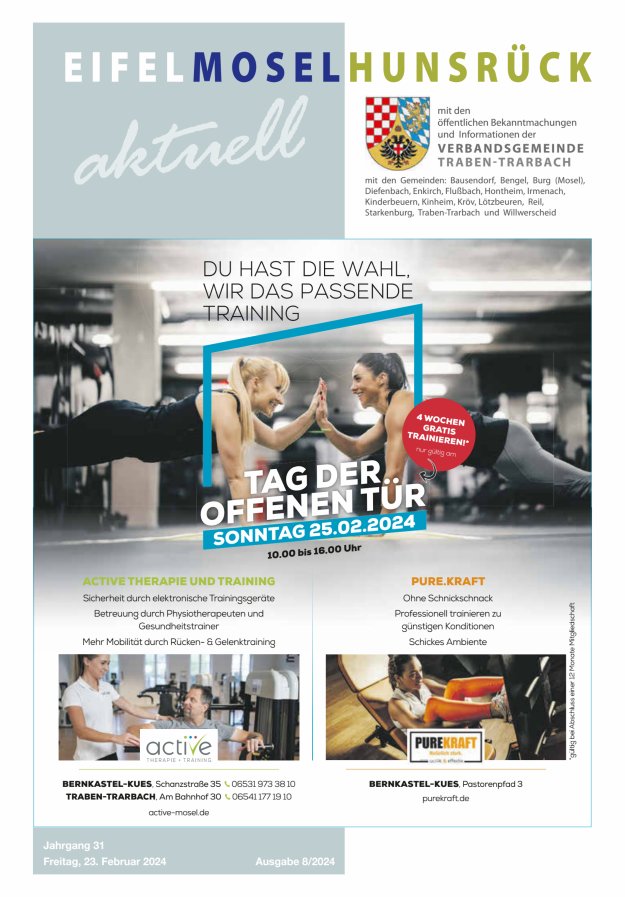 Eifel-Mosel-Hunsrück aktuell VG Traben-Trarbach Titelblatt 08/2024