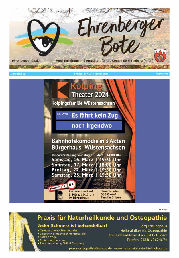 Ehrenberger Bote Titelblatt 08/2024
