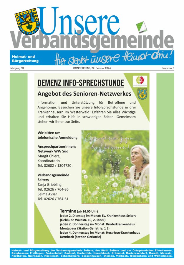 Unsere Verbandsgemeinde Selters Ww Titelblatt 08/2024