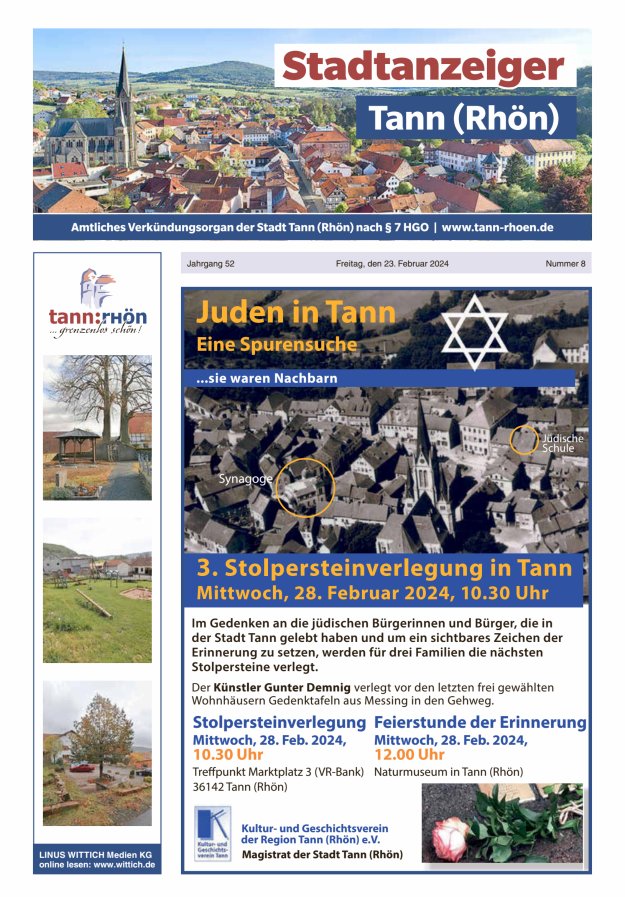 Stadtanzeiger Tann (Rhön) Titelblatt 08/2024