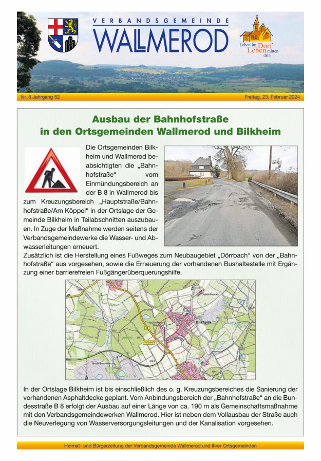 Wir über uns - Verbandsgemeinde Wallmerod Titelblatt 08/2024