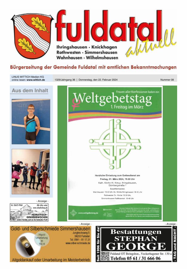 Fuldatal aktuell Titelblatt 08/2024