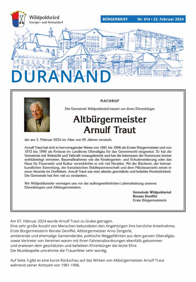 Wildpoldsrieder Duranand Titelblatt 614/2024