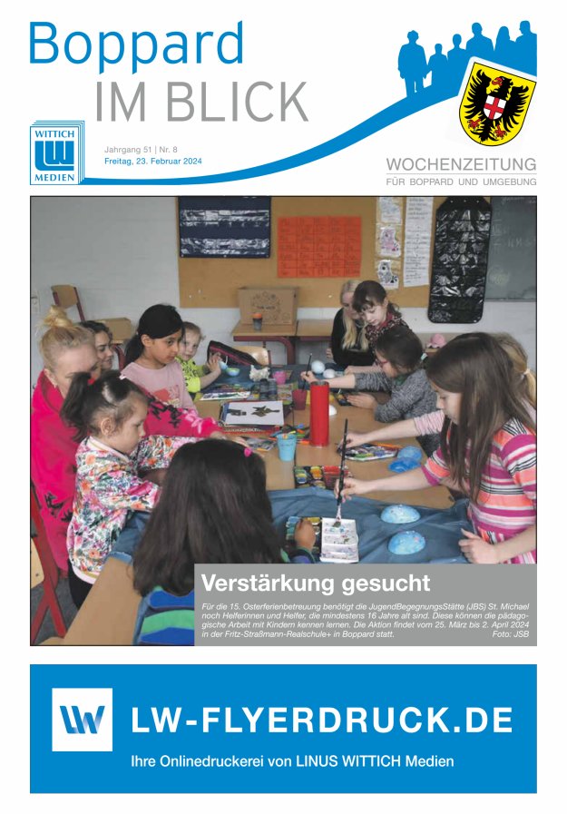 Boppard im Blick - Heimatzeitung für die Stadt Boppard Titelblatt 08/2024