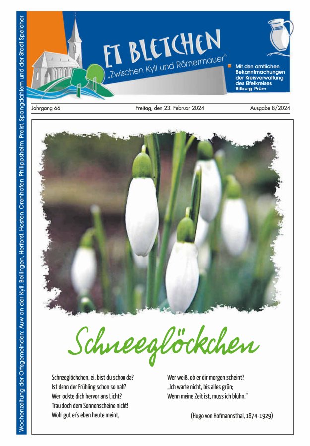 Et Bletchen VG Speicher Titelblatt 08/2024