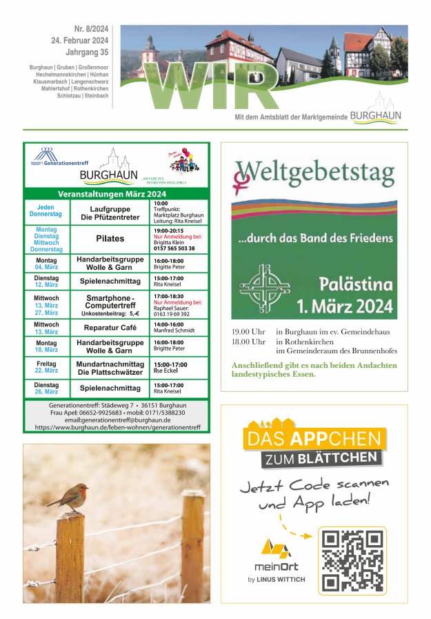 WIR - mit Amtsblatt der Marktgemeinde Burghaun Titelblatt 08/2024