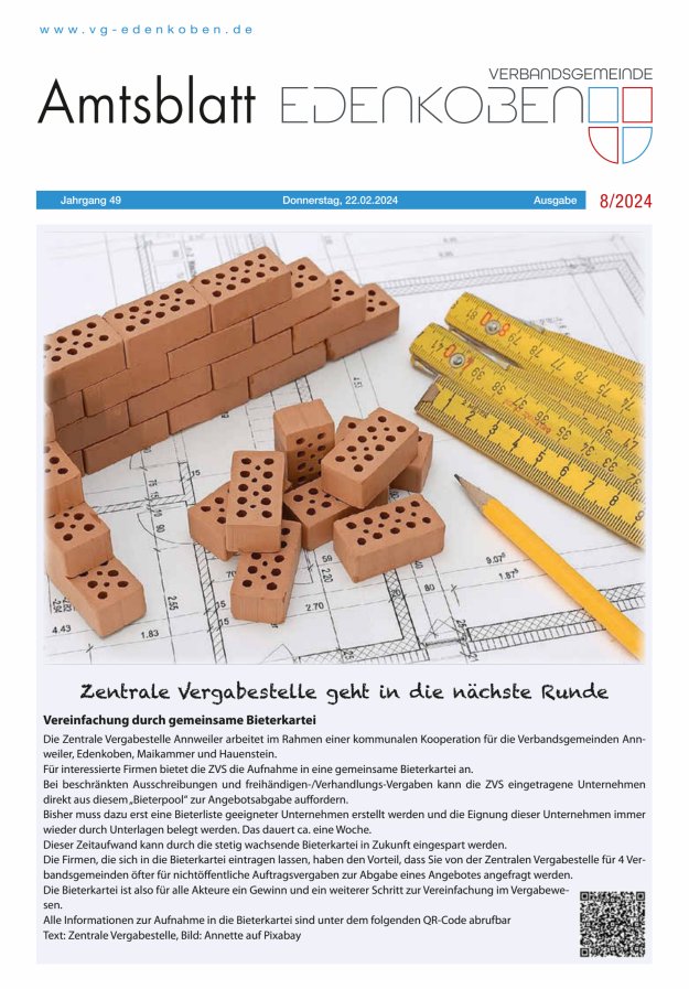 Amtsblatt VG Edenkoben Titelblatt 08/2024