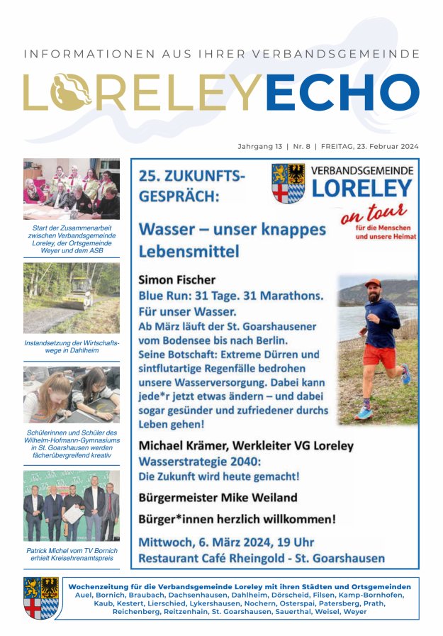 Loreley-Echo - Mitteilungsblatt der Verbandsgemeinde Loreley Titelblatt 08/2024