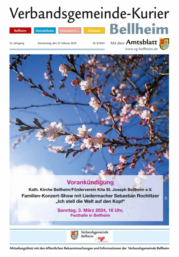 Verbandsgemeinde-Kurier Bellheim Titelblatt 08/2024