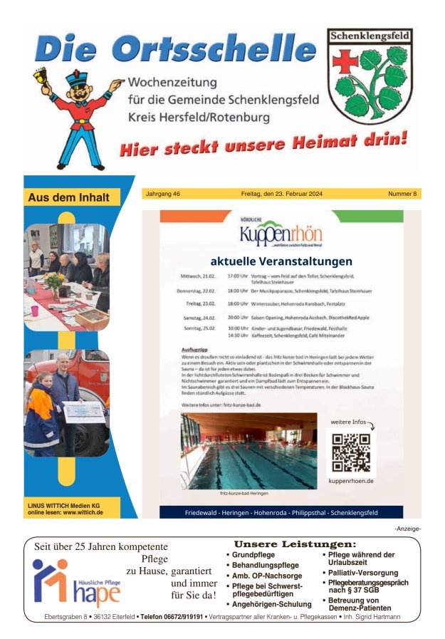Die Ortsschelle Titelblatt 08/2024