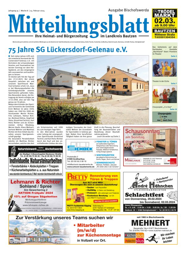 Mitteilungsblatt LK Bautzen Ausgabe Bischofswerda Titelblatt 07/2024