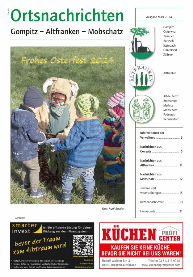Ortsnachrichten Gompitz - Altfranken - Mobschatz Titelblatt 02/2024