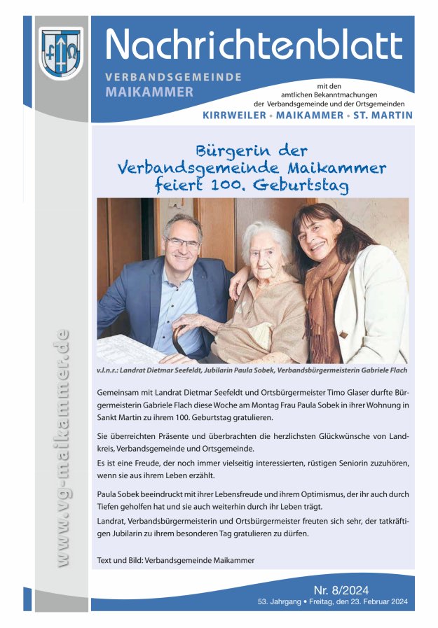 Nachrichtenblatt VG Maikammer Titelblatt 08/2024